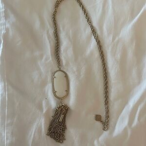 Kendra Scott Gold and White Tassel Necklace